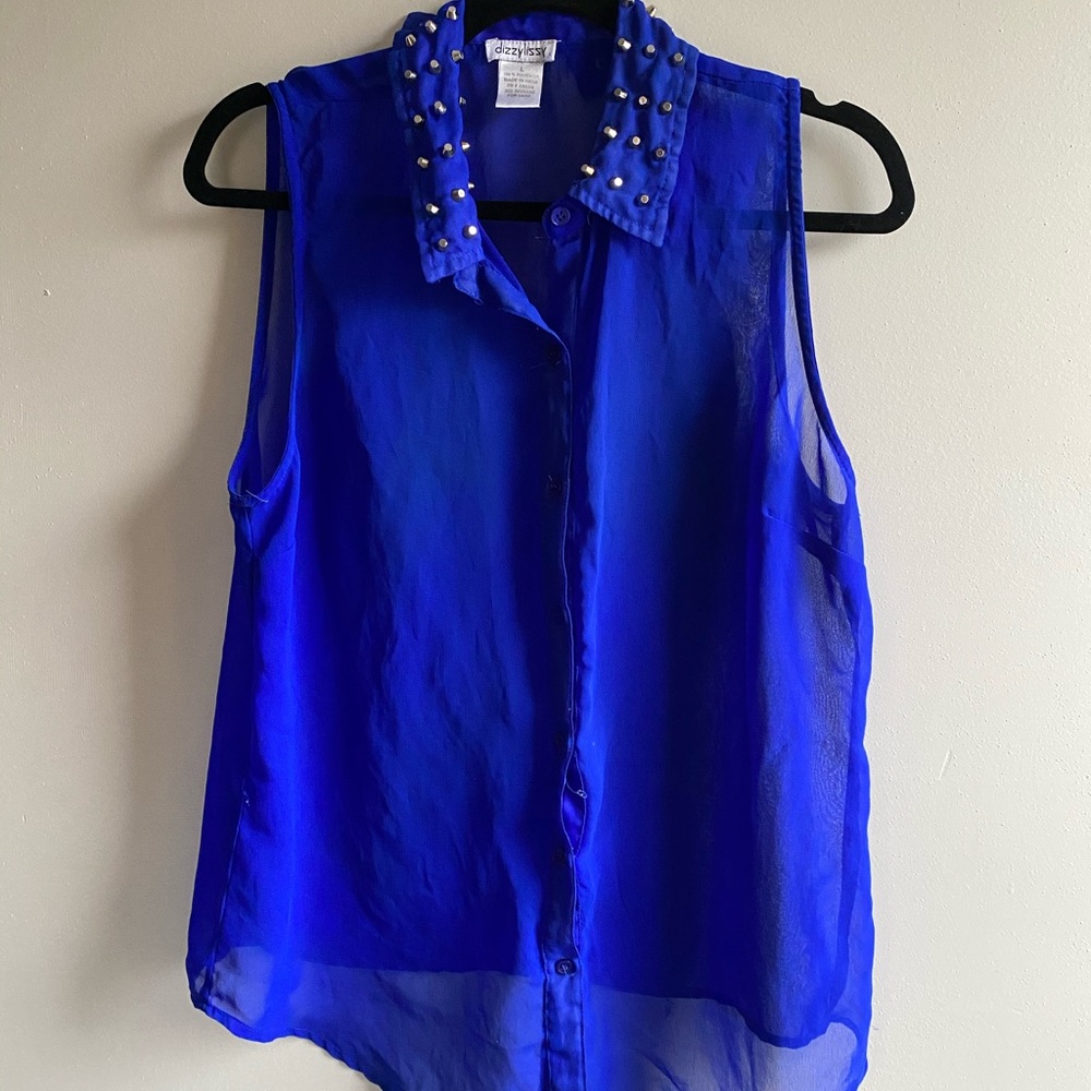 DIZZY LIZZY sleeveless buttondown